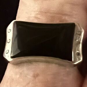 Men’s Ring Designer BOSOVI Black Calcedony Ring